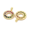 Round Rack Plating Brass Cubic Zirconia Pendants X-KK-M291-07G-2