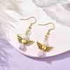 Angel Antique Golden Alloy & Resin Dangle Earrings EJEW-JE05686-04-2