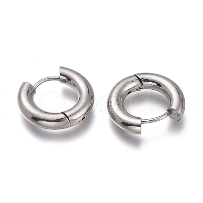 Tarnish Resistant 201 Stainless Steel Huggie Hoop Earrings EJEW-O095-05-25-1