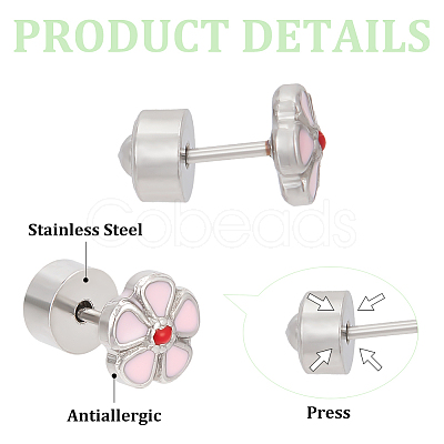 ANATTASOUL 6 Pairs 6 Style 304 Stainless Steel Stud Earrings for Women EJEW-AN0004-66-1