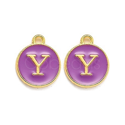 Golden Plated Alloy Enamel Charms ENAM-Q437-12Y-1