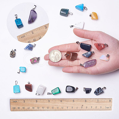 SUNNYCLUE Natural & Synthetic Mixed Stone Pendants G-SC0001-02P-1