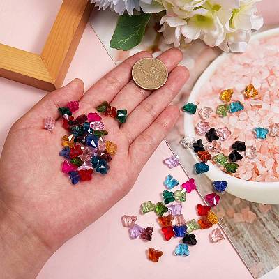 96Pcs 16 Colors Transparent Glass Beads GLAA-SZ0001-36-1