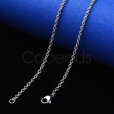 Non-Tarnish 304 Stainless Steel Cable Chain Necklace NJEW-S420-007B-P-1