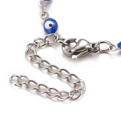 Enamel Horse Eye Link Chains Bracelet BJEW-P271-05P-1