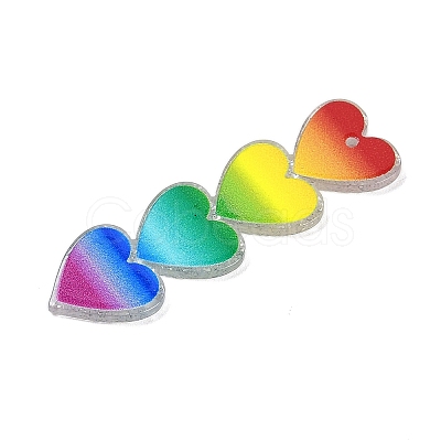 Valentine's Day Theme Gradient Color Acrylic Pendants OACR-Q100-11B-1