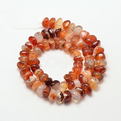 Dyed Natural Carnelian Nuggets Beads Strands G-P091-38-1