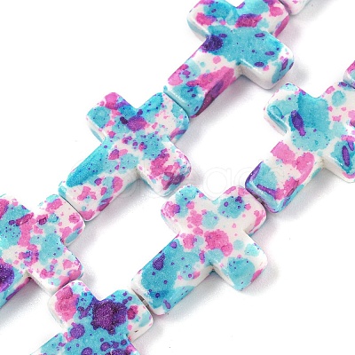 Baking Paint Synthetic Turquoise Beads Strands G-H060-01A-1