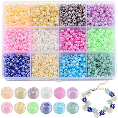 SUNNYCLUE 156G 12 Style 6/0 Glass Seed Beads SEED-SC0001-35B-1