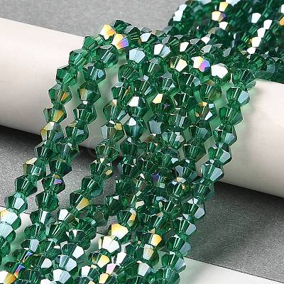 Transparent Electroplate Glass Beads Strands EGLA-A039-T4mm-B10-1