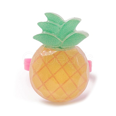 3D Fruit Resin Open Cuff Rings for Kids RJEW-JR00576-1