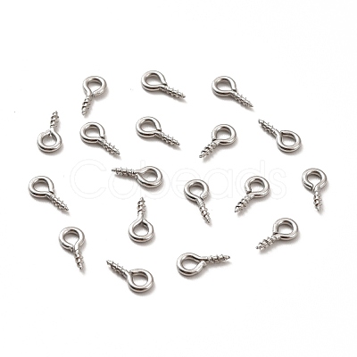 Non-Tarnish 304 Stainless Steel Screw Eye Pin Peg Bails STAS-E044-07P-01-1