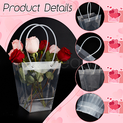 Valentine's Day Trapezoid PP Plastic Gift Bags ABAG-WH0040-10B-1