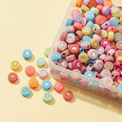 40G 4 Style Opaque Acrylic Beads SACR-FS0001-09-1