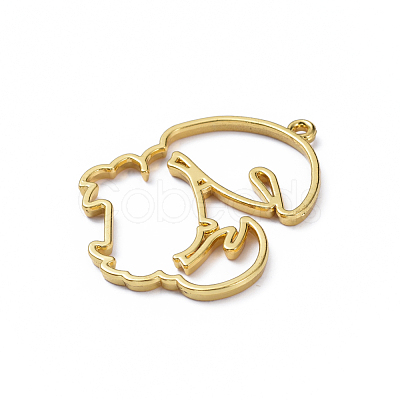 Zinc Alloy Open Back Bezel Pendants PALLOY-D580-05G-J-1