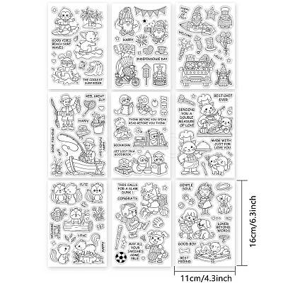 PandaHall Elite 9 Sheets 9 Style PVC Plastic Stamps DIY-PH0006-80A-1