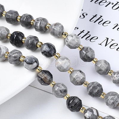 Natural Map Stone/Picasso Stone Beads Strands G-N326-100-09-1