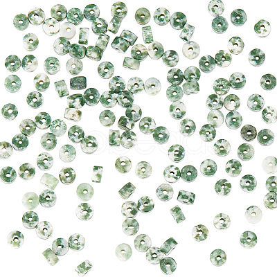 GOMAKERER 1 Strand Natural Green Spot Jasper Beads Strands G-GO0001-22-1