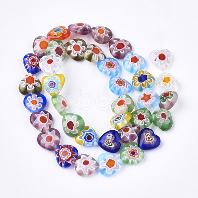 Handmade Millefiori Lampwork Beads Strands LAMP-S191-09-1