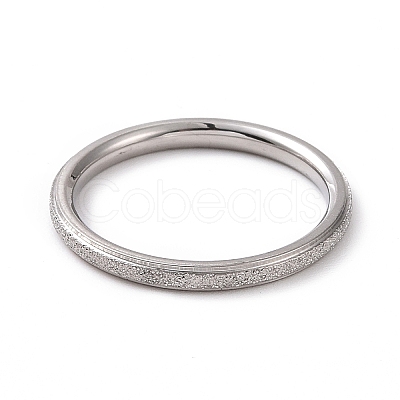 Non-Tarnish Textured 201 Stainless Steel Simple Thin Finger Ring for Women RJEW-I089-26P-1