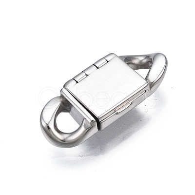 Non-Tarnish 304 Stainless Steel Fold Over Clasps STAS-S080-01A-P-1