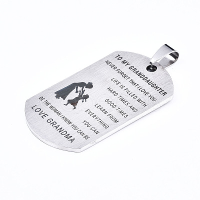 Tarnish Resistant 201 Stainless Steel Quote Pendants X-STAS-T044-231P-1