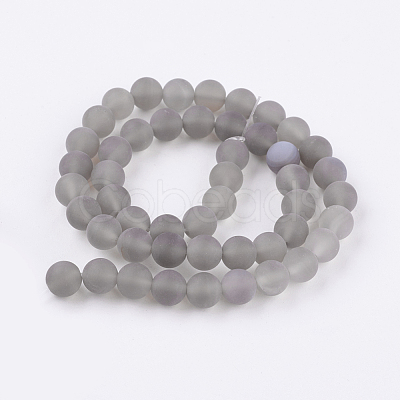 Natural Grey Agate Bead Strands G-H055-8mm-1