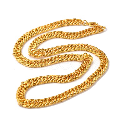 Iron Cuban Link Chain Necklaces for Women Men NJEW-A028-01B-G-1