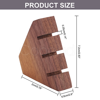 3-Slot Wood Finger Rings Display Plate RDIS-WH0009-018-1