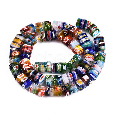 Handmade Millefiori Lampwork Beads Strands X-LAMP-S191-20-1