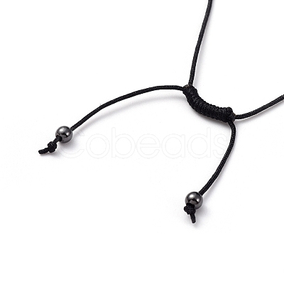 Adjustable Non-magnetic Synthetic Hematite Necklaces NJEW-JN02704-06-1