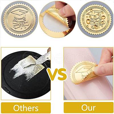 34 Sheets Self Adhesive Gold Foil Embossed Stickers DIY-WH0509-030-1