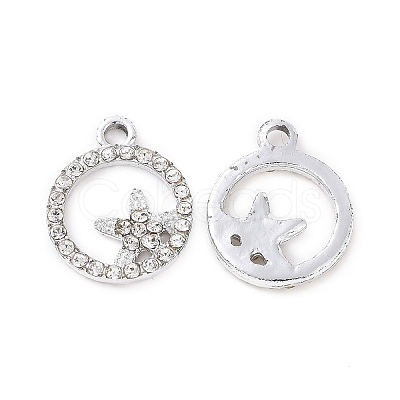 Alloy Crystal Rhinestone Pendants ALRI-H004-25P-1