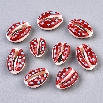 Natural Cowrie Shell Beads SHEL-Q312-006D-1