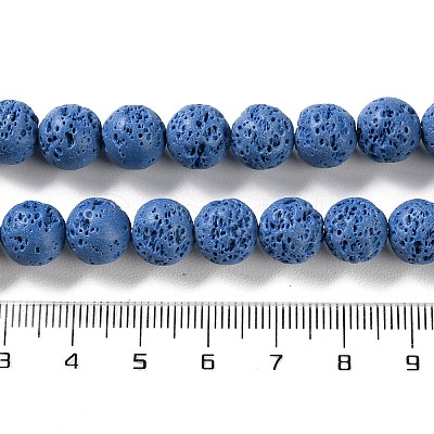 Synthetic Lava Rock Dyed Beads Strands G-H311-08C-09-1