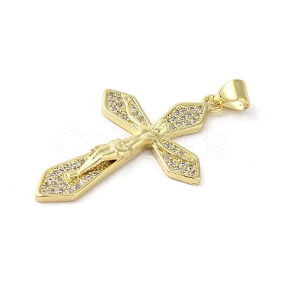 Rack Plating Brass Micro Pave Cubic Zirconia Pendants KK-C052-10A-G-1