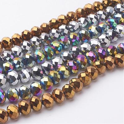 Electroplate Glass Beads Strands GR6x8mmY-M2-1