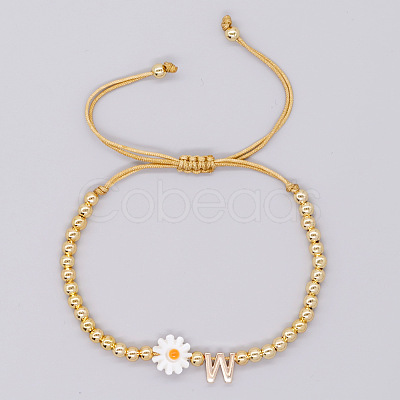 Golden Tone Daisy Braided Bead Bracelets WY1454-23-1