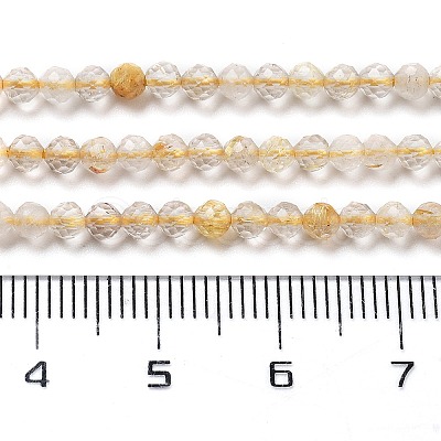 Natural Gold Rutilated Quartz Beads Strands G-G161-A17-05-1