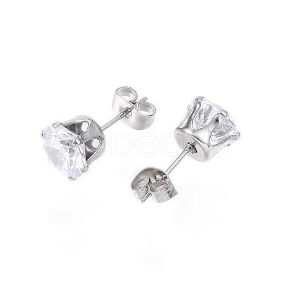 304 Stainless Steel Stud Earrings EJEW-F053-D-1