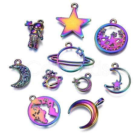 Rainbow Color Alloy Pendants PALLOY-S180-193-NR-1