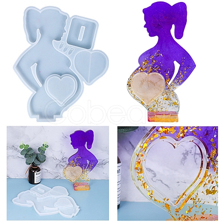 Mother's Day Pregnant Woman Photo Frame Silicone Molds DIY-F065-04-1