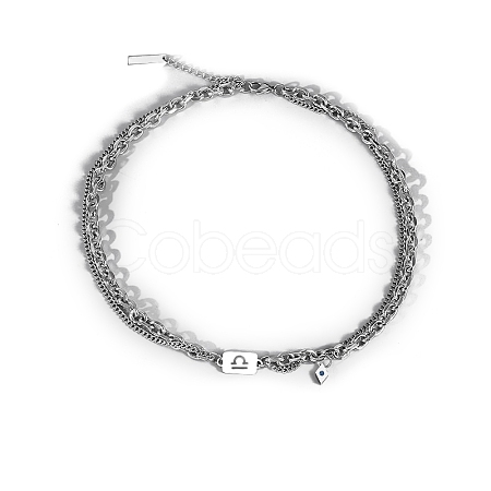 Men's Constellation Titanium Steel Necklace PW-WG28588-08-1