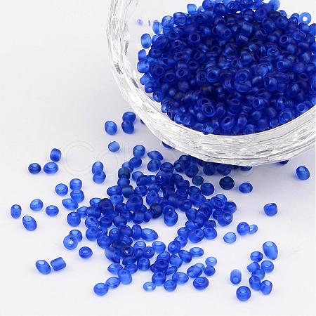8/0 Frosted Round Glass Seed Beads X-SEED-A008-3mm-M8-1