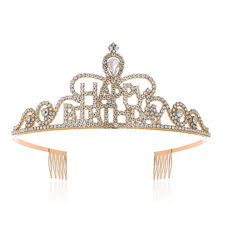 Alloy with Rhinestone Crown Hair Comb PW-WG9B224-05-1