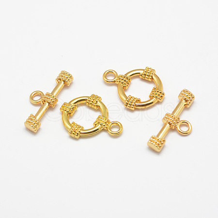 Long-Lasting Plated Alloy Toggle Clasps X-PALLOY-F192-01G-1