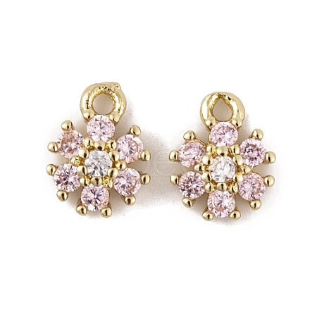 Brass Micro Pave Cubic Zirconia Charms KK-L212-17G-1