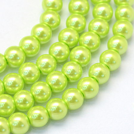 Baking Painted Pearlized Glass Pearl Round Bead Strands X-HY-Q003-6mm-66-1