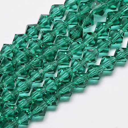 Imitate Austrian Crystal Bicone Glass Beads Strands GLAA-F029-4x4mm-10-1