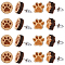 SUNNYCLUE 6 Pairs 2 Style Paw Print Wood Stud Earrings with Steel Iron Pins, Coconut Brown, 10~12x11~12mm, 3 Pairs/style